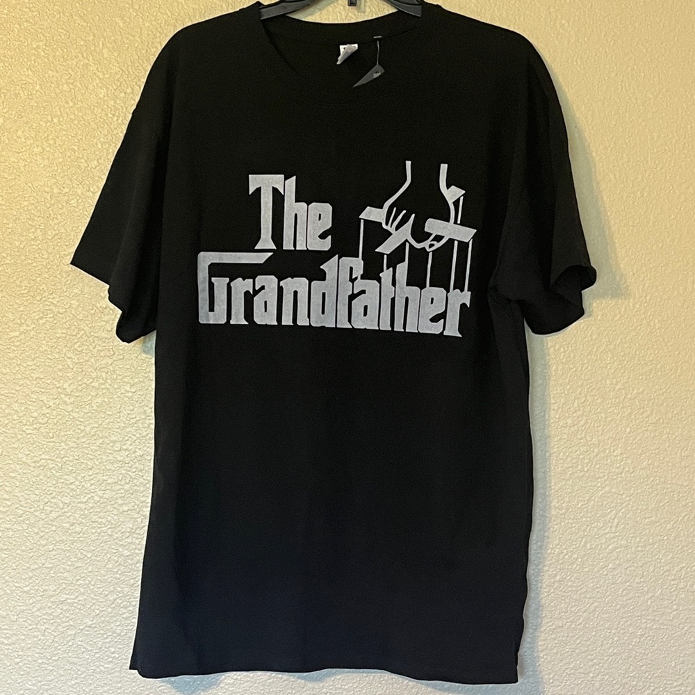 Brisco Brands The Grandfather (The Godfather Movie Logo) XL Black Graphic Tee